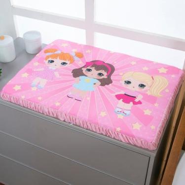 Imagem de Trocador de Comoda Impermeavel Almofada de Troca Para Bebe Menina - Av
