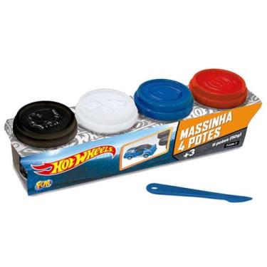 Imagem de Kit de Massinhas Hot Wheels Com 4 Potes - Fun Divirta-se
