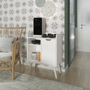 Imagem de Aparador Balcão Mesa Para Café/Bar Multifuncional 1 Porta com Vidro 60