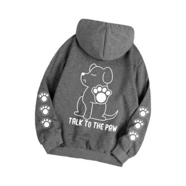 Imagem de Moletom Feminino Quente De Lã Com Estampa Divertida De Cachorro, Blusa