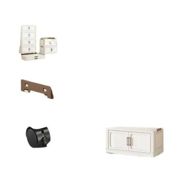 Imagem de Armário De Armazenamento Plástico Dobrável Para Roupas E Lanches De Be