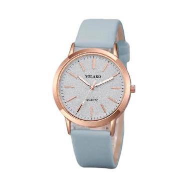 Imagem de Relógio de quartzo feminino Matting Dial, Pulseira de couro feminino, 