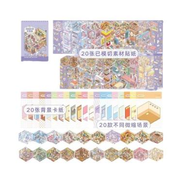 Imagem de Livro De Adesivos De Cenário Em Miniatura De Animais 3D Kawaii 20 Em 1