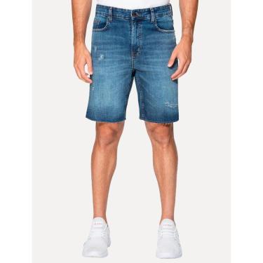 Imagem de Bermuda Guess Jeans Masculina Inter Refile Tag Azul Médio-Masculino