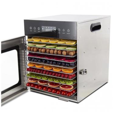 Imagem de Desidratador de Alimentos Profissional com 10 Bandejas em Aço Inoxidável, 110V 400W, Hakka