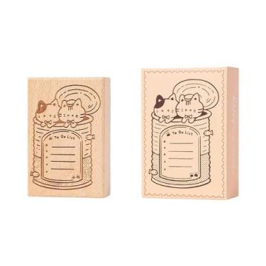 Imagem de Carimbo De Madeira Retrô Para Agenda E Lembretes Diários, Em Madeira D