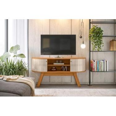 Imagem de Rack Ripado Atlanta para TV até 55 polegadas - Naturale/Off White - Ma