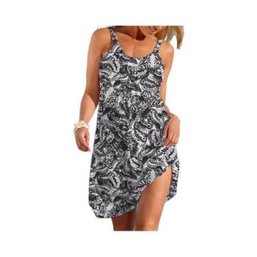 Imagem de Vestido Sem Mangas Estilo Étnico Feminino Casual De Verão Moda Elegant