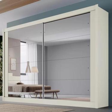 Imagem de Guarda Roupa Casal Espelhado 2 Portas 4 Gavetas - Creta-off White - Móveis Europa