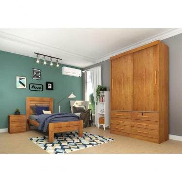 Imagem de Guarda Roupa Solteiro 2 Portas 6 Gavetas - Chicago-cinamomo - Tcil Móveis