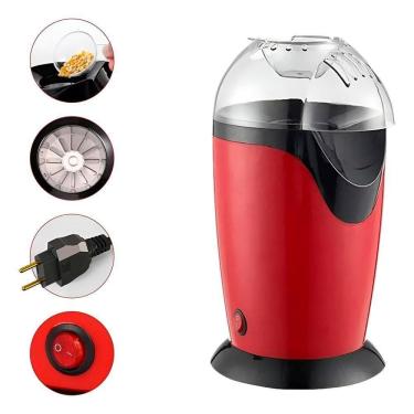 Imagem de Pipoqueira Elétrica A Ar Quente Vermelha Sem óleo 127v – Pipoca Crocante E Saudável Em Minutos