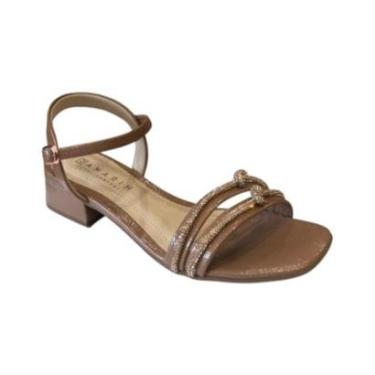 Imagem de Sandália Feminina Ramarim Verniz Glam Bege Escuro 25-48208-Feminino