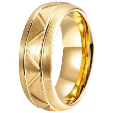 Imagem de Aliança de Tungstênio Ouro 18k Unidade Tradicional Bodas Casamento Noi