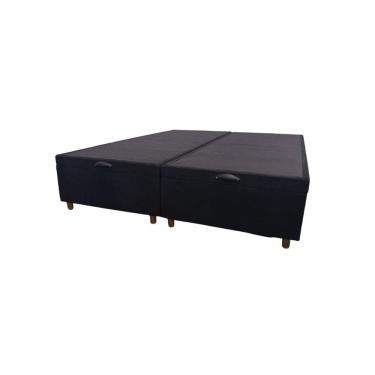 Imagem de Base Box Baú Queen 158x198cm com Pistão a Gás Estrutura Reforçada Smart Preto