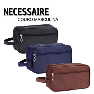 Imagem de Necessaire de Couro Masculina Com Alça Lateral - New Bag, Aleatória