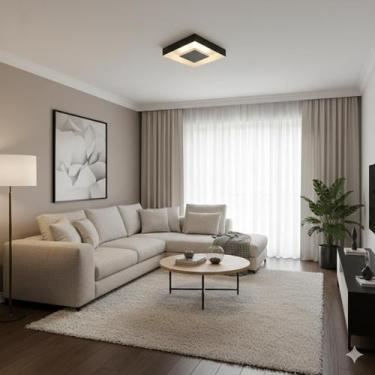 Imagem de Luminária Plafon Sobrepor Rebatedor Eclipse 35x35 Teto 4 Lâmpadas Soqu