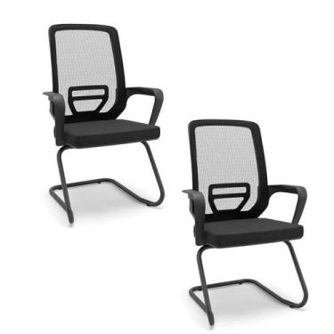 Imagem de Kit 02 Cadeiras Fixas Interlocutor Aproximação Pé em S Adrix Plaxmetal