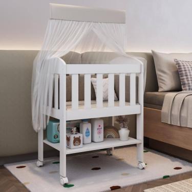 Imagem de Mini Berço com Colchão Bia 100% MDF Branco Carolina Baby