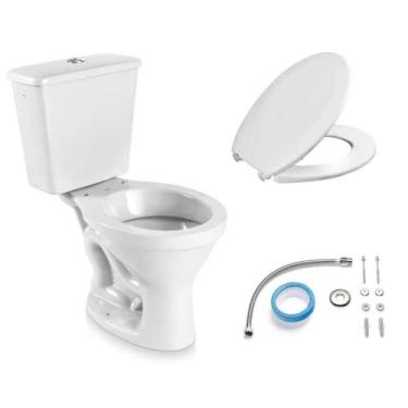 Imagem de Kit Bacia Com Caixa Acoplada Sabará Com Assento + Kit Para Instalação 