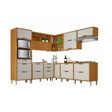 Imagem de Cozinha Modulada 9 Peças ângulo Torre Quente Freijó