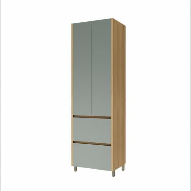 Imagem de Paneleiro 2 Portas 2 Gavetas Nesher Rainha 70cm 100 Mdf Nature/verde