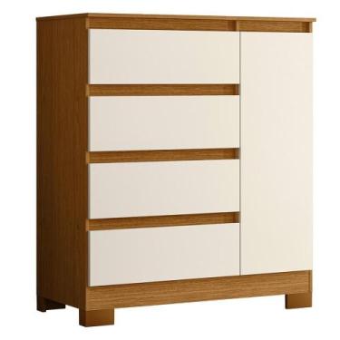 Imagem de Cômoda Sapateira Olímpia 1 Porta e 4 Gavetas - Móveis Albatroz, Cinamo