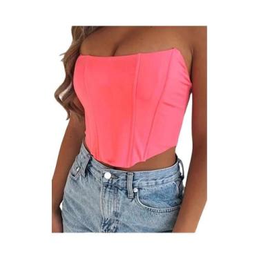 Imagem de Top Cropped De Veludo Sem Mangas Para Mulheres, off Shoulder, Sexy, Bu