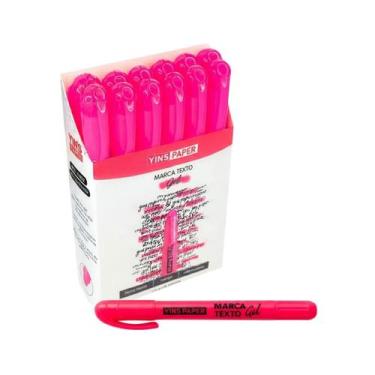 Imagem de Kit 12 Marca Textos Gel Yins Paper Neon Deslize Aveludado Conforto Vis