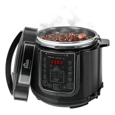 Imagem de Panela de Pressão Elétrica 6L Aço Inox Preto Kian PPE102 127V