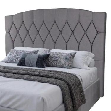 Imagem de Cabeceira Estofada Para Cama Box Casal Belize de 1,40m - DOBUE, Cinza