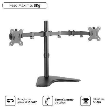 Imagem de Suporte De Mesa Fixo Para 2 Monitores 13 A 32'' - Plmsm02a - PCYES