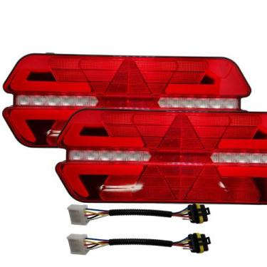Imagem de Par Lanternas Traseira Universal Caminhão Triplo X Led 24V - Império d