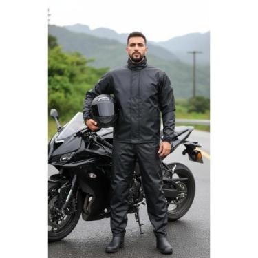 Imagem de Conjunto Capa Chuva Moto Impermeável P - Preto - Congratulations Store