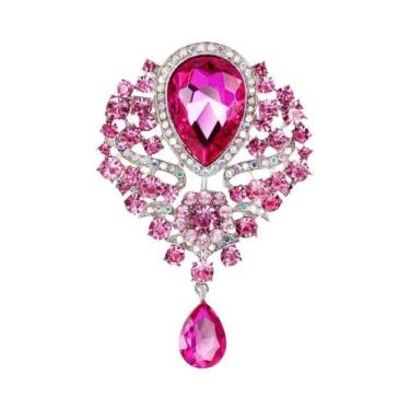 Imagem de Broche De Cristal Brilhante Para Homens E Mulheres, Joia De Moda Luxuo