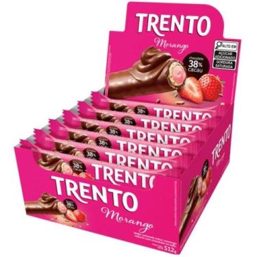 Imagem de Trento 29g Caixa com 16 Unidades, MORANGO COM CHOCOLATE