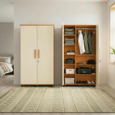 Imagem de Kit com 2 Armários Multiuso Gold 2 Portas para Organização de Quarto e