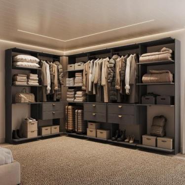 Imagem de Closet Modulado 6 Gavetas Alasca Preto Touch Carraro