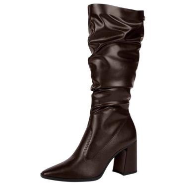 Imagem de Bota Feminina Salto Medio Bloco Fechamento Pratico Dakota