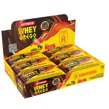 Imagem de Barra de Proteína Whey Grego Havanna 40g 12 Unidades Nutrata, Doce de 