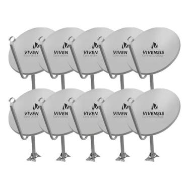 Imagem de Kit 10 Antena Vivensis Parabolica Digital 60cm Ku