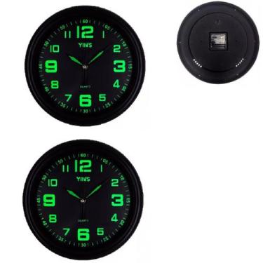 Imagem de 2 Relógios Redondo De Parede 31,5cm Decorativo Luminoso Analógico - Ch