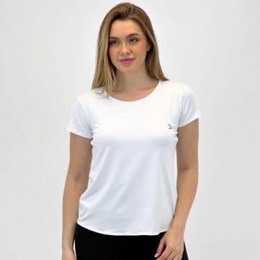 Imagem de Camiseta Mov Dry Fluity Básica Manga Curta Feminina, G, Branco