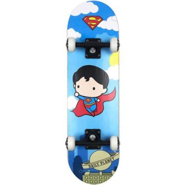 Imagem de Skate Infantil Liga da Justiça Chibi Para Criança de 6 Anos Até 60Kg B