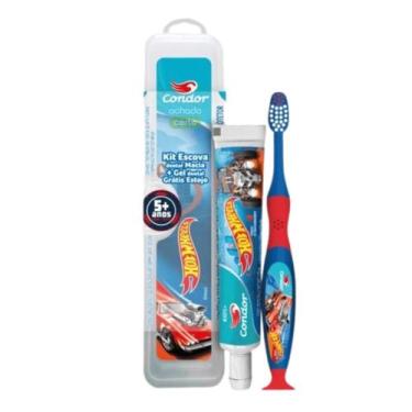 Imagem de Escova Condor Hot Wheels Kit - Escova Pasta e Estojo