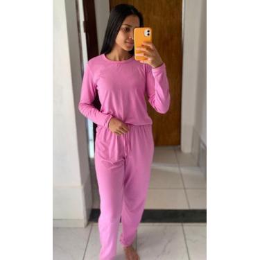 Imagem de Pijama longo manga longa Liso - Madame Didi, P, Rosa