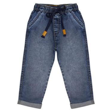 Imagem de Calça Infantil Look Jeans Reta Moletom Jeans, 03