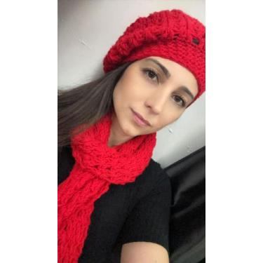 Imagem de Cachecol vermelho + Touca vermelha - Vitória Artesanatos