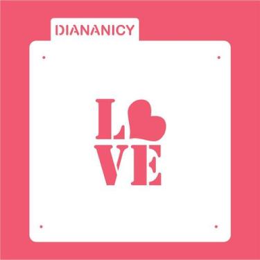 Imagem de Estêncil Diananicy Nº 416 - Stencil Love Escrito para Decoração - no-b