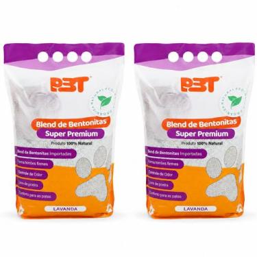 Imagem de Kit 2 Granulado Areia Higienica 8Kg Bentonita Gato Lavanda - PETT