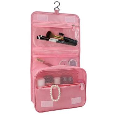 Imagem de Necessaire Organizadora De Viagem Feminina Com Gancho Maquiagem Cosmét